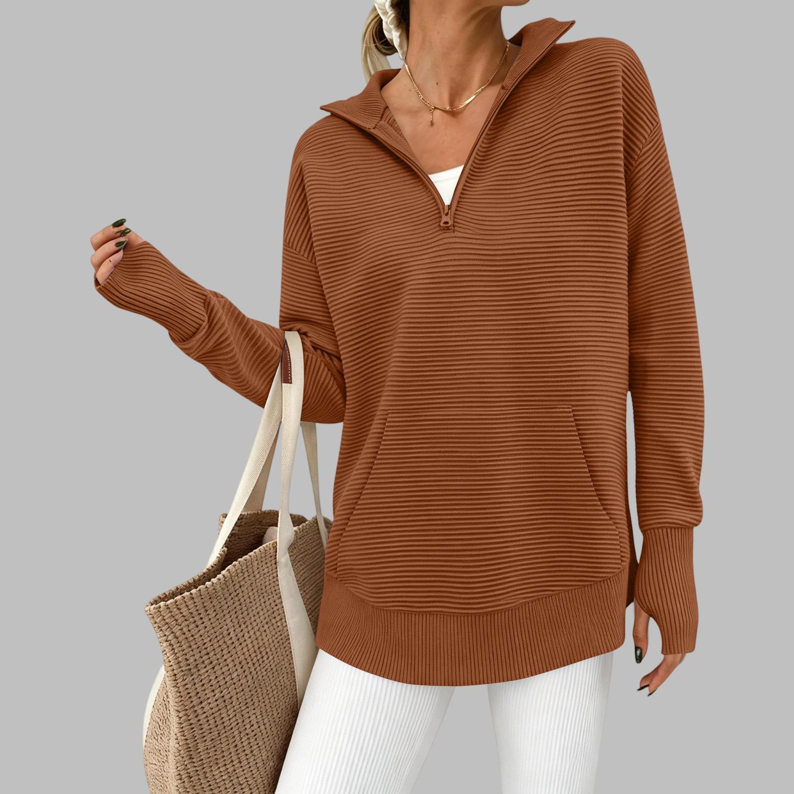 Women s casual loose V-neck long-sleeved cardigan jacket M
