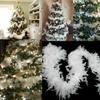 2m Natürliche Federboa Streifen Weihnachtsband Party Girlande Deko Weihnachtsbaum Weiß DIY Basteln Hochzeitsbedarf Kleidungszubehör