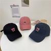 W letter deep top wide brim baseball cap sunshade women's spring and summer large head circumference peaked cap showing small face soft top men