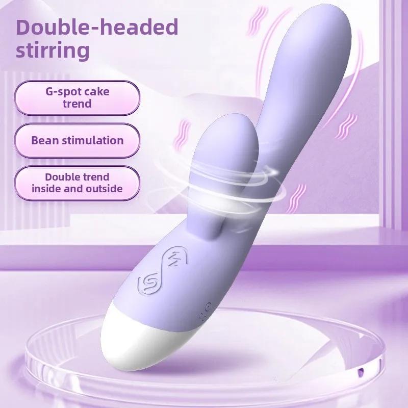 Adult product dual head vibrator with frequency conversion for strong masturbation and sexual massage, female specific toy