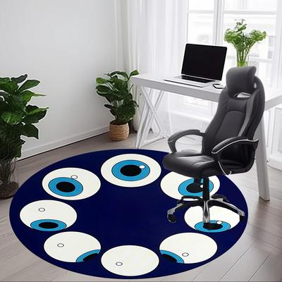 1pc Eyes Circle Office Round Area Rug, Under Office Chairs Bedroom Living Room Home Decor, Room Deco, Available In Various Sizes