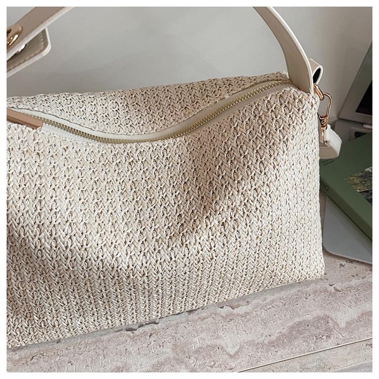 2026 Summer Straw Woven Underarm Bag: Casual Single Shoulder Beach Tote