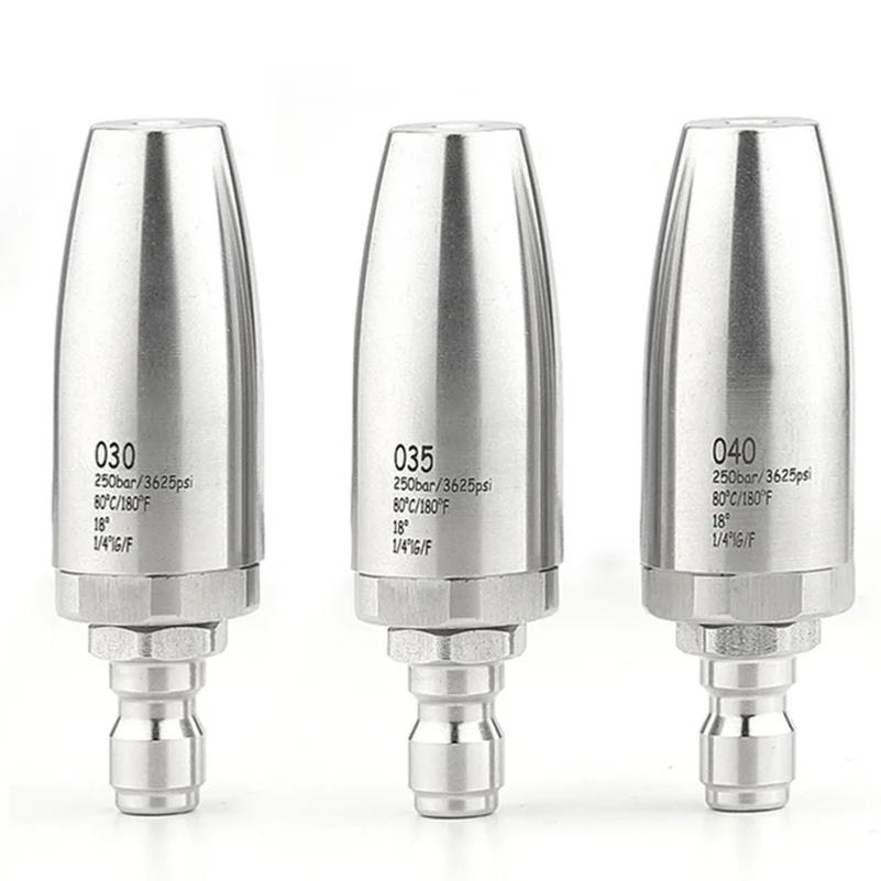 Stainless Steel 360° Swivel Pressure Washer Nozzle, Quick-Connect Lotus Spray Head for Tree Bark & Rust Removal