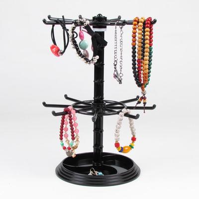 Drehbarer Schmuck-Ausstellungsständer mit Aufbewahrung für Halsketten und Ohrringe