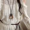 New Chinese Zen Ring Necklace for Women New Retro Chinese Style Long Pendant Sweater Chain Versatile Accessories