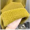 Women's Fashion Half High Collar Plush Sweater Autumn Winter Long Sleeve Thick Warm Pullovers Casual Solid Fleece Tops