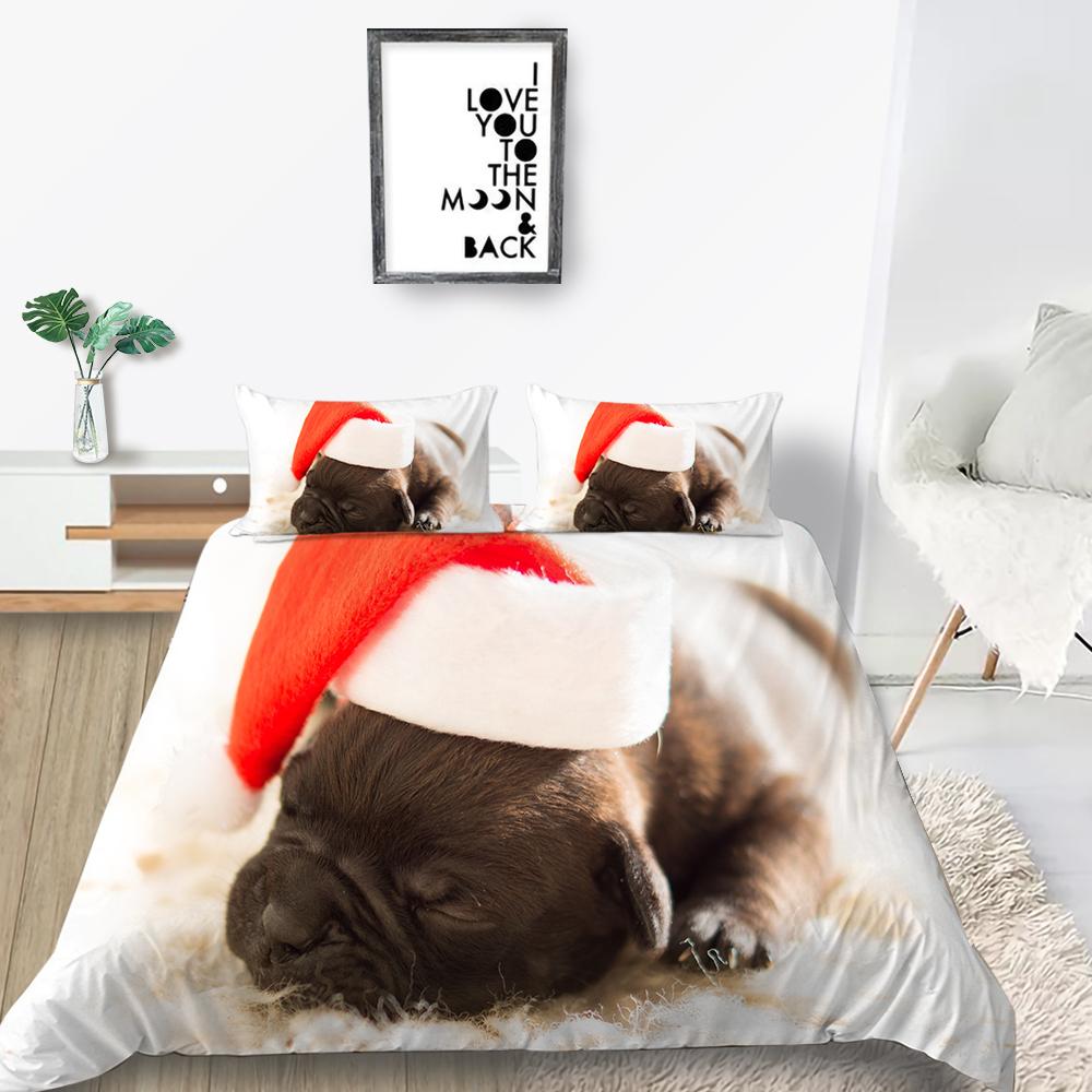 Nouvelle mode 3D chiens imprimés housse de couette ensemble de literie Loverly couverture haut de gamme housse de literie costume de luxe Textiles de maison Polyester