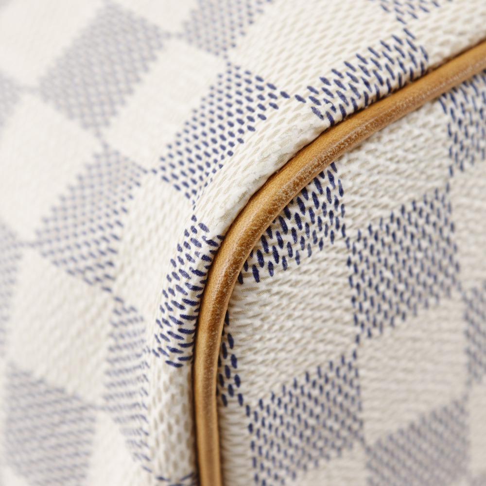 LOUIS VUITTON Saleya PM Handbag N51186 White Damier Azur Canvas Women Used