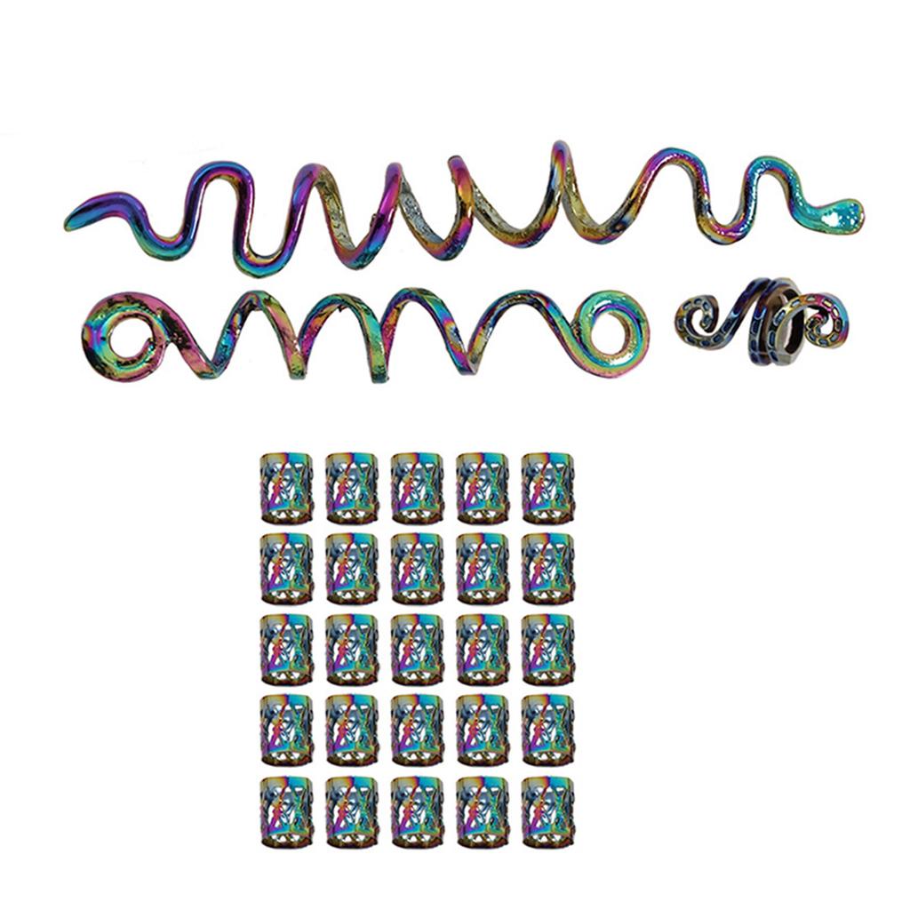 Colorful Celtic Hair Beads Loose Coil Hair Jewelry For Braid Hair Rings Dreadlock Bead Braid Rings Hair Clip Braid Clip