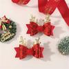 4pcs Children's Christmas Antler Hair Clip Glitter Elk Bow Hair Accessories For Girls Princess Pompom Party Hairpins Ideal Gifts