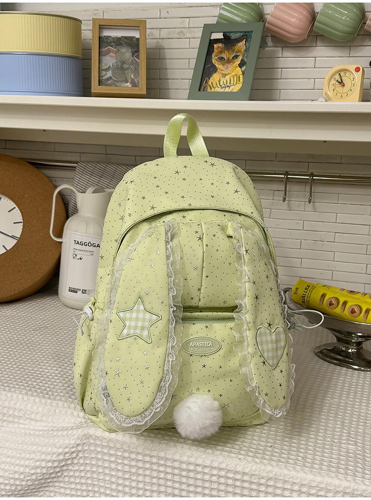 Schoolbag new rabbit ear three-dimensional schoolbag Korean girl milk waxy gentle feeling travel versatile leisure travel backpack