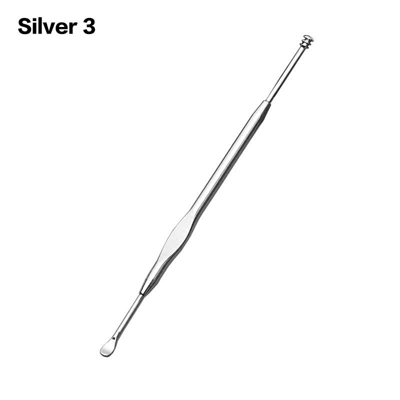 1/3Pcs Stainless Steel Double Head Ear Wax Removal Cleaner Earwax Remover 360° Cleaning Ear Pick Stainless Steel Ear Care Tools