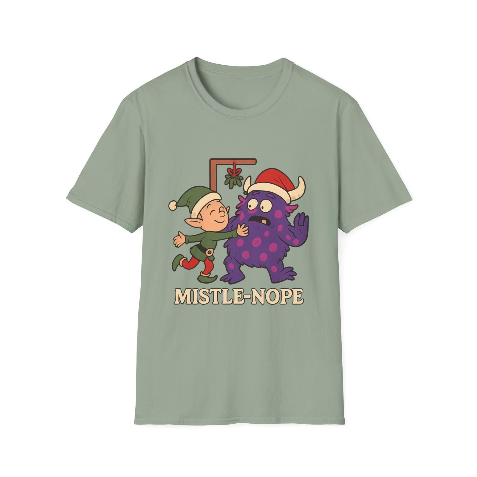 Unisex Softstyle T-Shirt Mens Womens Tees Top Mistle-Nope Funny Christmas Monster Holiday Humor S
