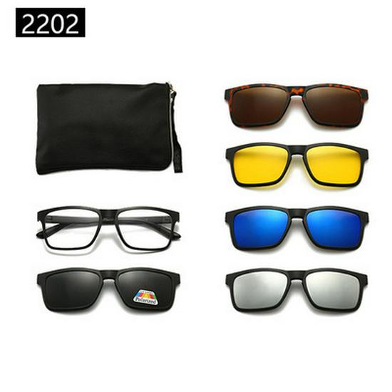 Cross-border TR90 Sunglasses Set: 1 Frame, 5 Polarized Lenses, Unisex, Trendy Driving with Pouch