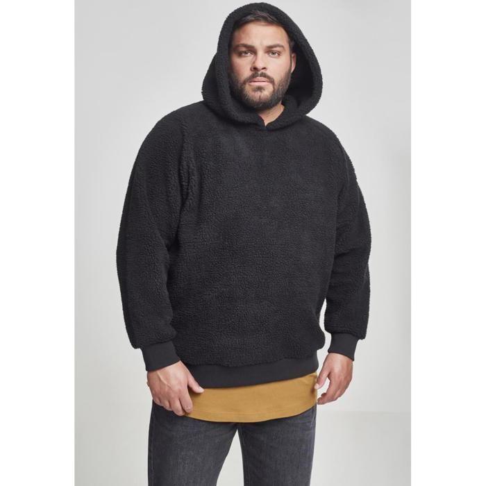 Sweatshirt À Capuche - Urban Classic - Sherpa - Noir - Manches Longues - 100% Polyester