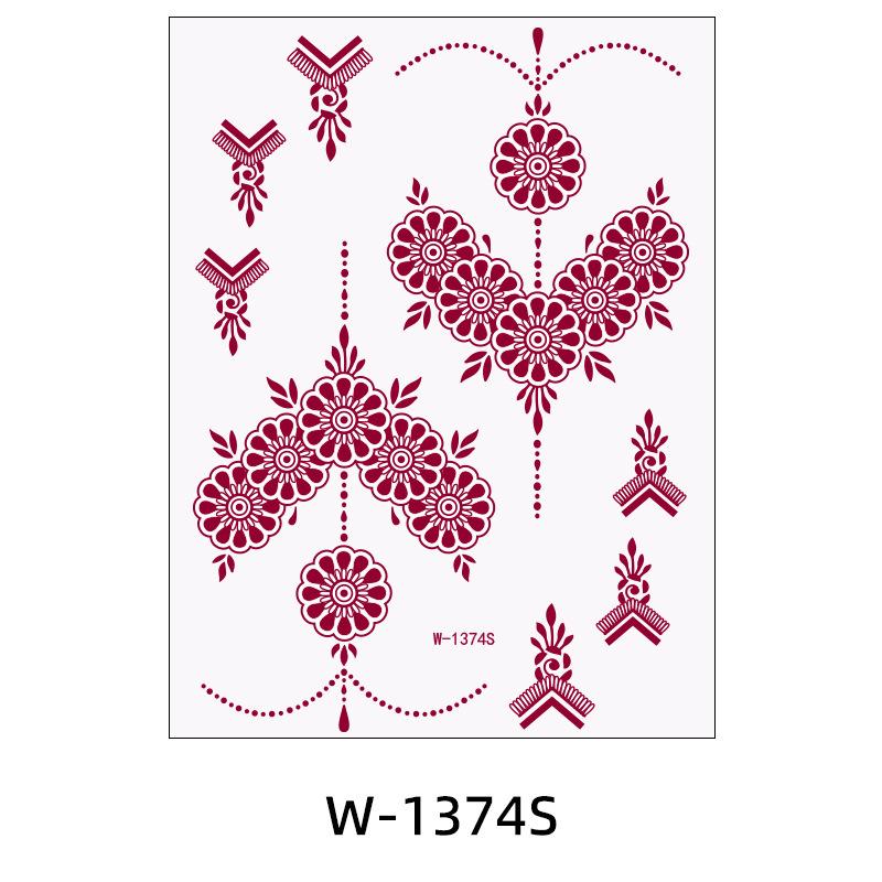 Tattoo-Aufkleber Indisches Henna Braun Rot Spitze Tattoo-Aufkleber Henna-Tattoo
