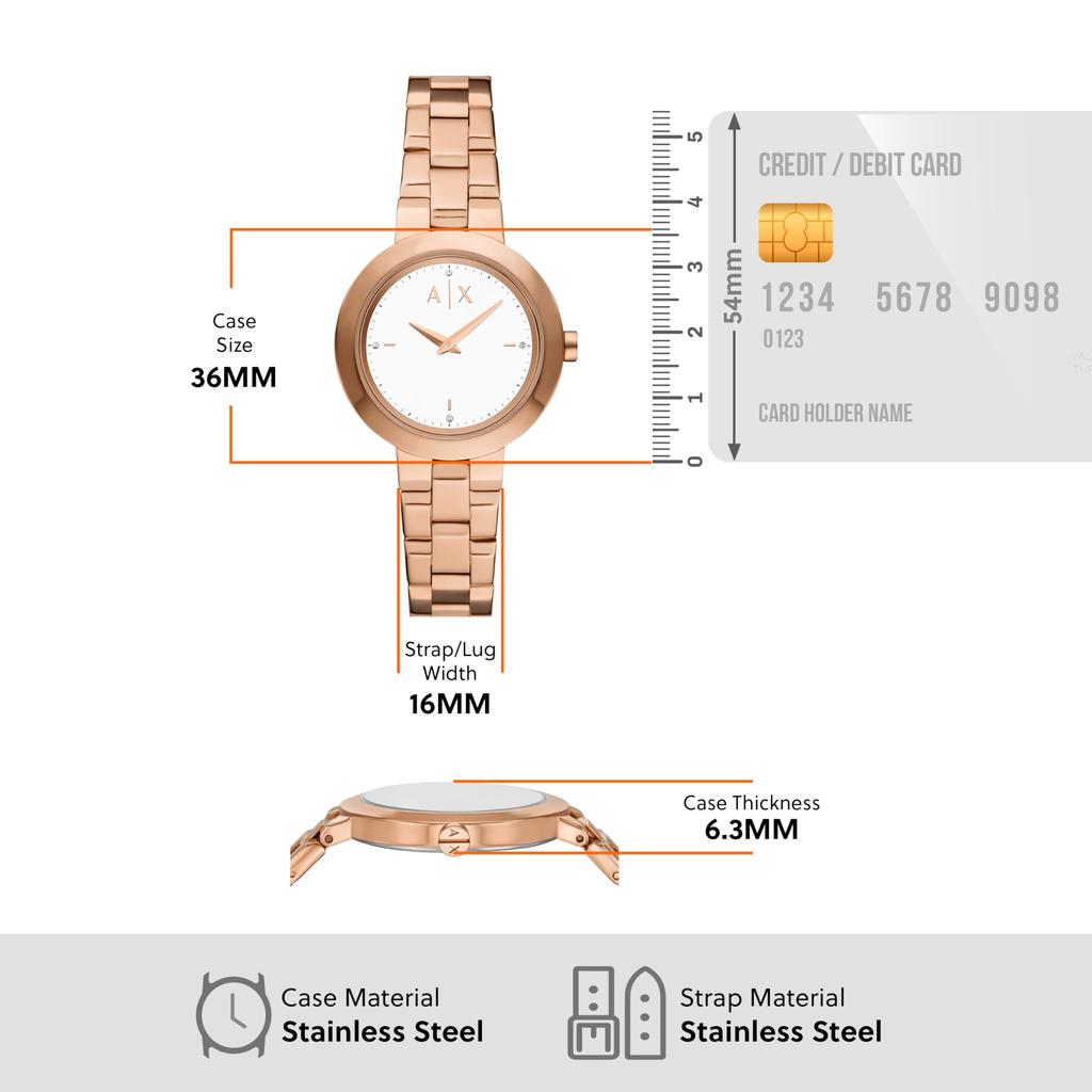 Armani Exchange Women's Two-Hand Rose Gold Tone Stainless Steel Gift Set AX7175SET