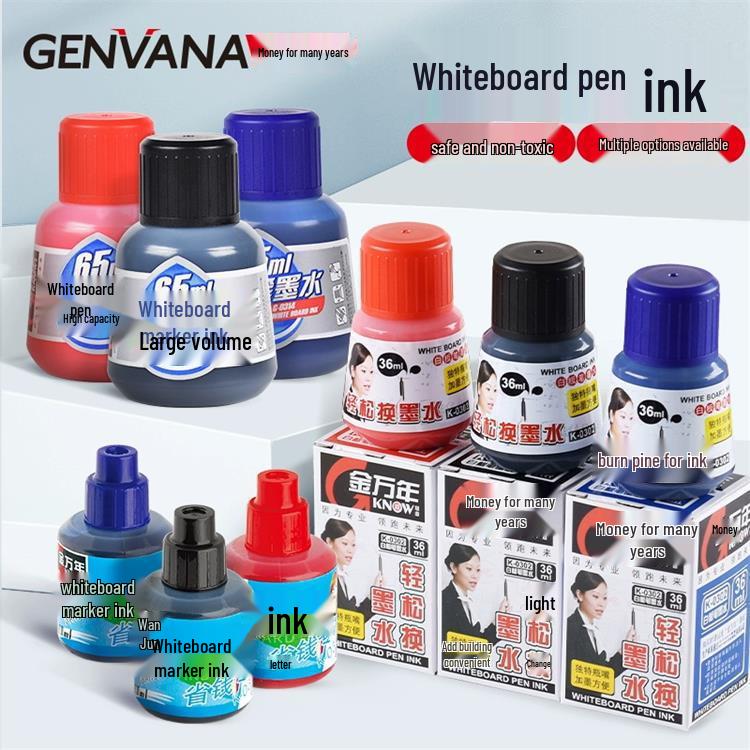

Jinwannian Washable Black & Whiteboard Markers - Blue & Red Ink, Large Capacity 20ml Black Ink K-0300