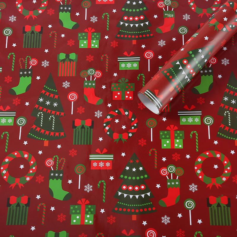 Christmas Tree & Elk Gift Wrap - Thick Coated Paper
