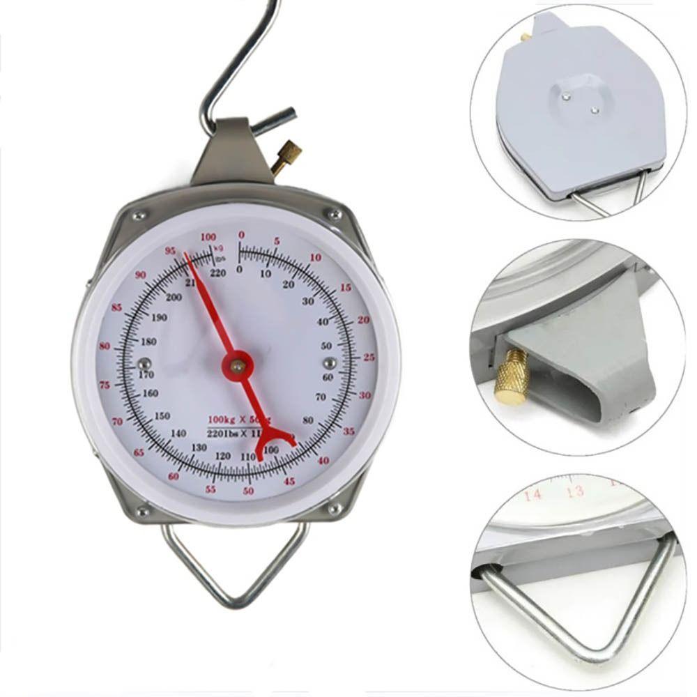 25/50/100/150KG Hanging Scales Handheld Pointer Scale Circular Mechanical Pointer Hook Scale Durable Measurement Instruments