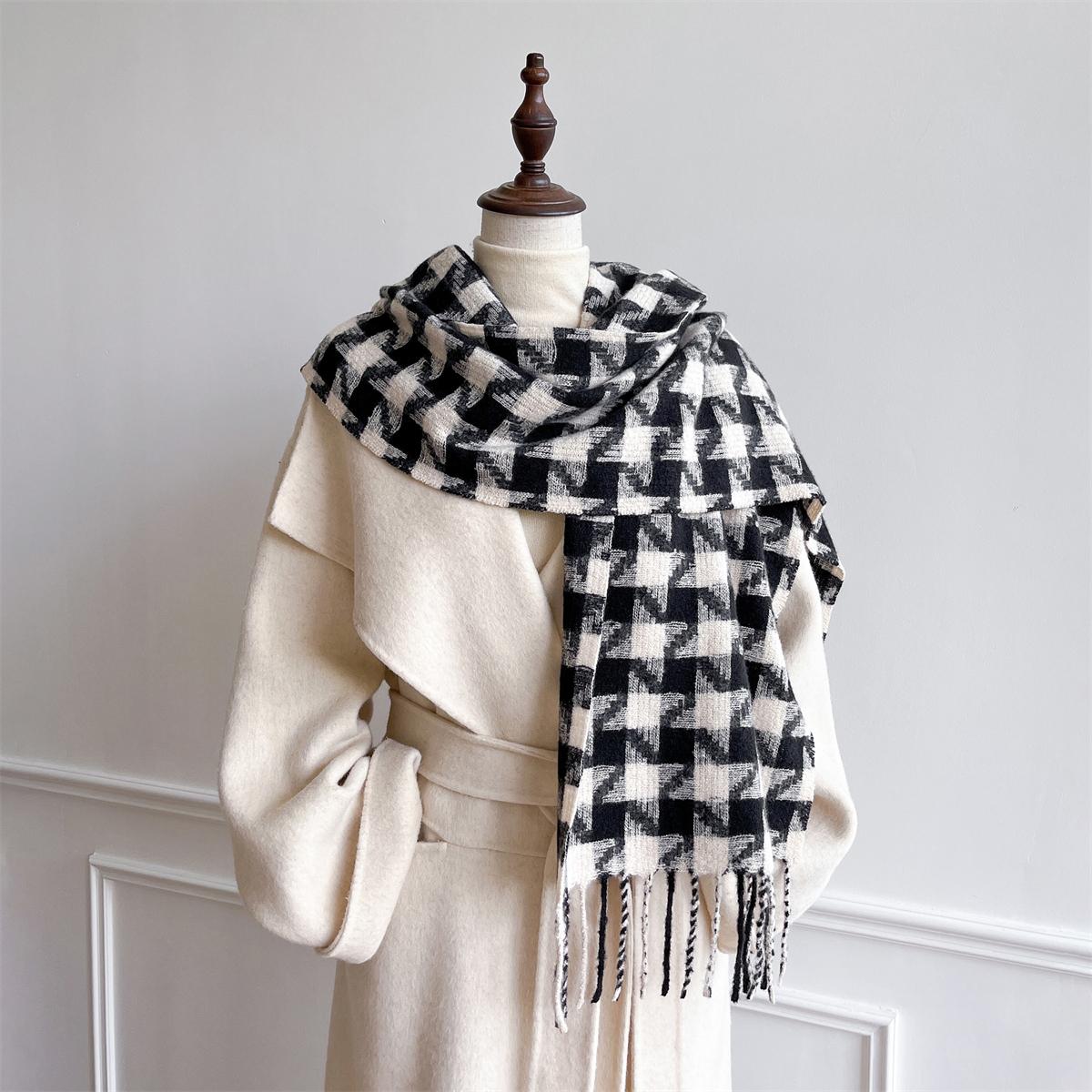 

New Winter Shawl Scarves Wrap Design Cashmere Scarf Women Warm Fashion Pashmina Femal Poncho Neckerchief Echarpe Bandana 30x180cm