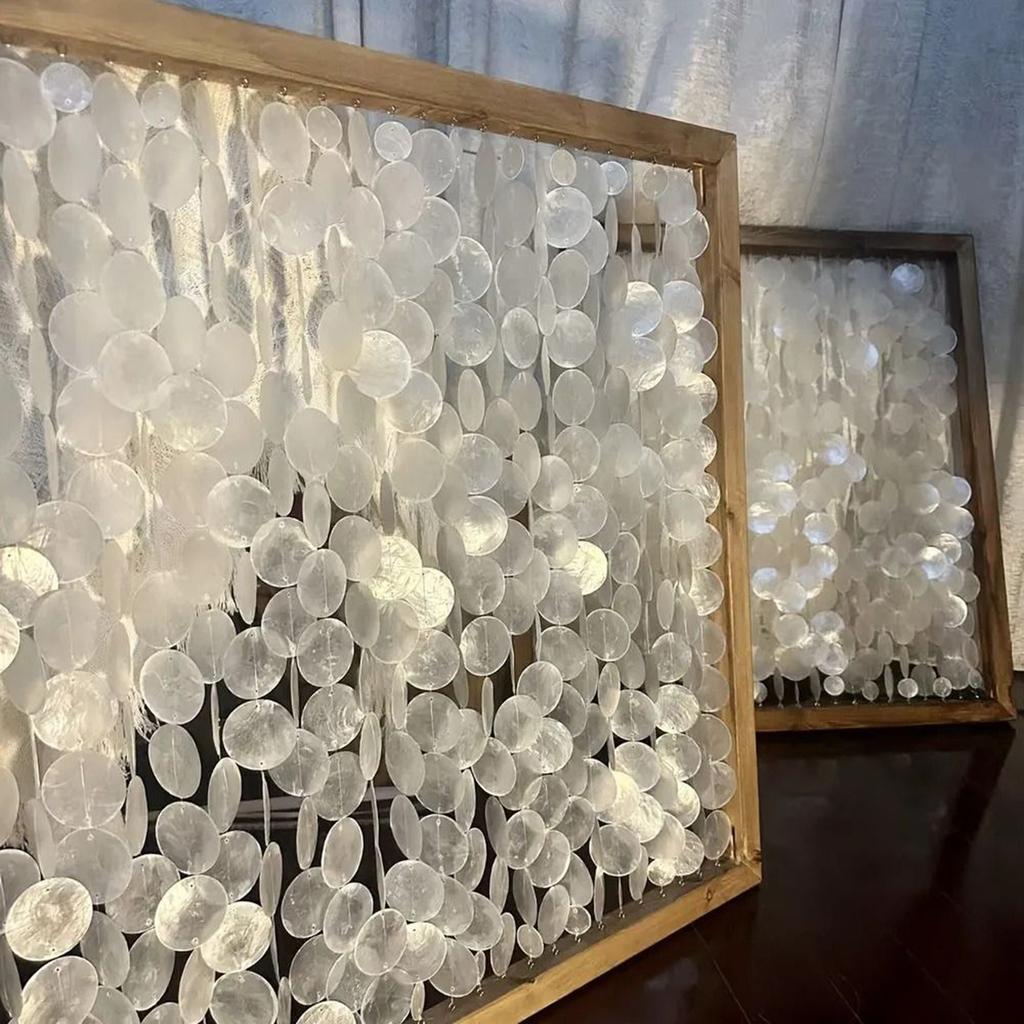 5cm Diameter Double Hole 50 Sheets, Natural Sheets,  Wind Chime Mother Decorative Sheets, DIY Lamp Mirror Shells, Wedding Disc Painting Accessor