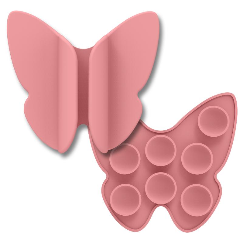 Suction Cup Silicone Phone Lipstick Holder Anti Loss Butterfly Shape Lip Gloss Phone Case Multifunctional Lipstick Phone Holder