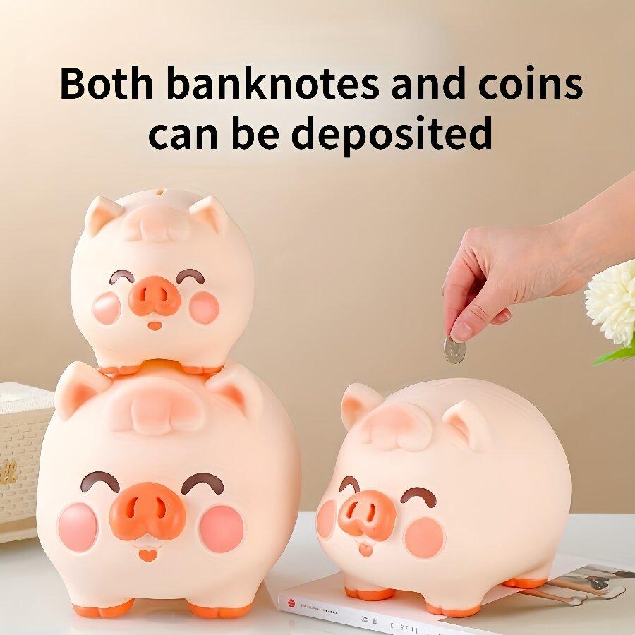 1 Piece of DIY Cute Enamel Anti-fall Piggy Bank Birthday Gift, Animal Piggy Bank Coin Banknote Piggy Bank Storage Home Decoratio