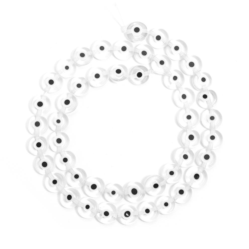 1 Strand Flat Round Glass Beads Evil Eye Lampwork Spacer Beads For Handmade Earring Bracelet Jewelry Making Supplies 4 6 8 10mm
