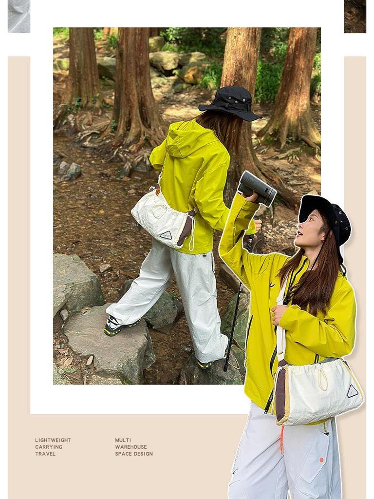 Unisex Color Block Outdoor Crossbody Backpack for Hiking and Mountaineering