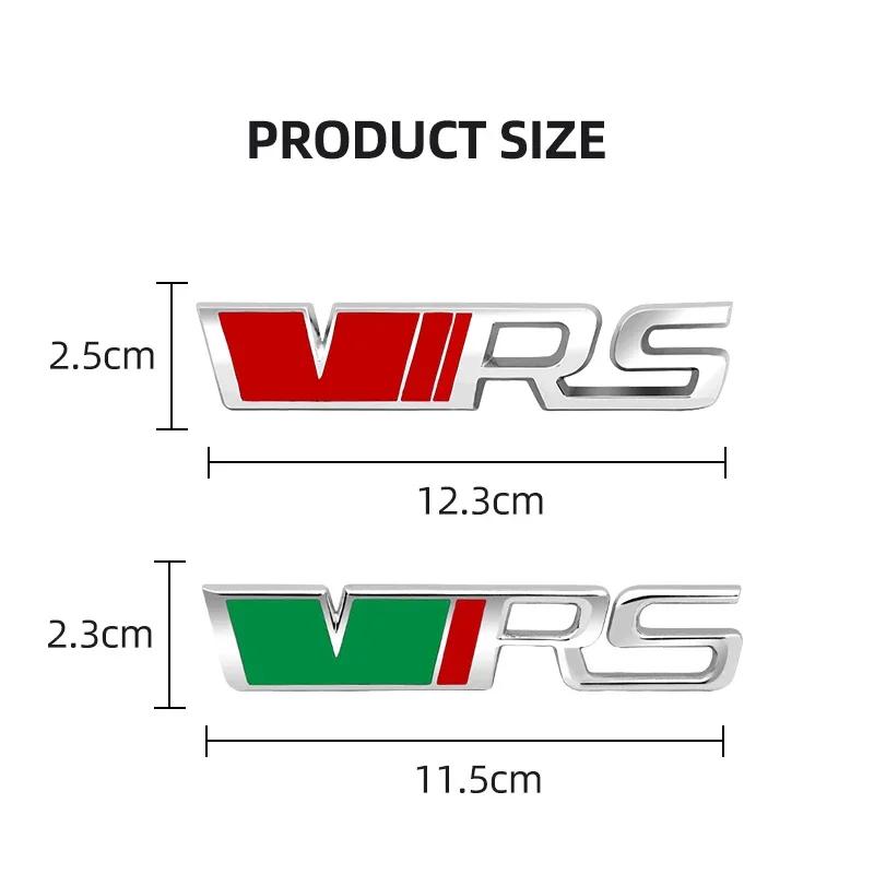 KIAY9 For Skoda 3D Metal Silver Black Logo VRS Emblem Car Fender Badge Trunk Decal For Skoda Fabia Kodiaq MK2 MK3 A7 A5 VRS Stikcer Ac
