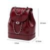 Women Rucksack Leather Oil Wax Shoulder Bag Chains Backpack Autumn Winter