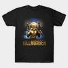 Men Black Print T-shirt Killmonger Black Panther No-Cut Transfer Paper Print Cotton Tshirt