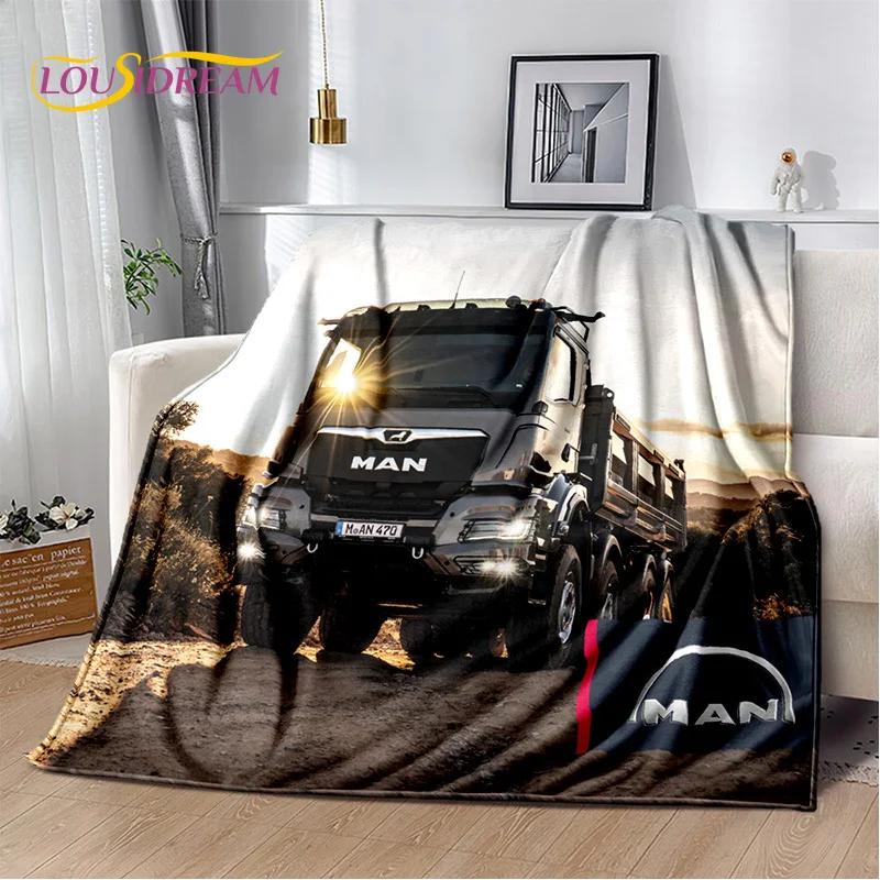 HD Man Truck Lorry 3D Printing Soft Flannel Blankets,Throw Blanket Comfortable Blanket for Picnic Beds Sofa Home Bedroom Gifts