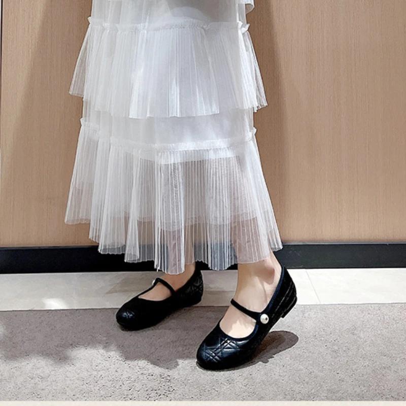 Women's Shoes 2024 Autumn Mary Jane New Fashion Pearl Shallow Mouth Flat Sole Comfortable Non Slip White Banquet Casual Shoes