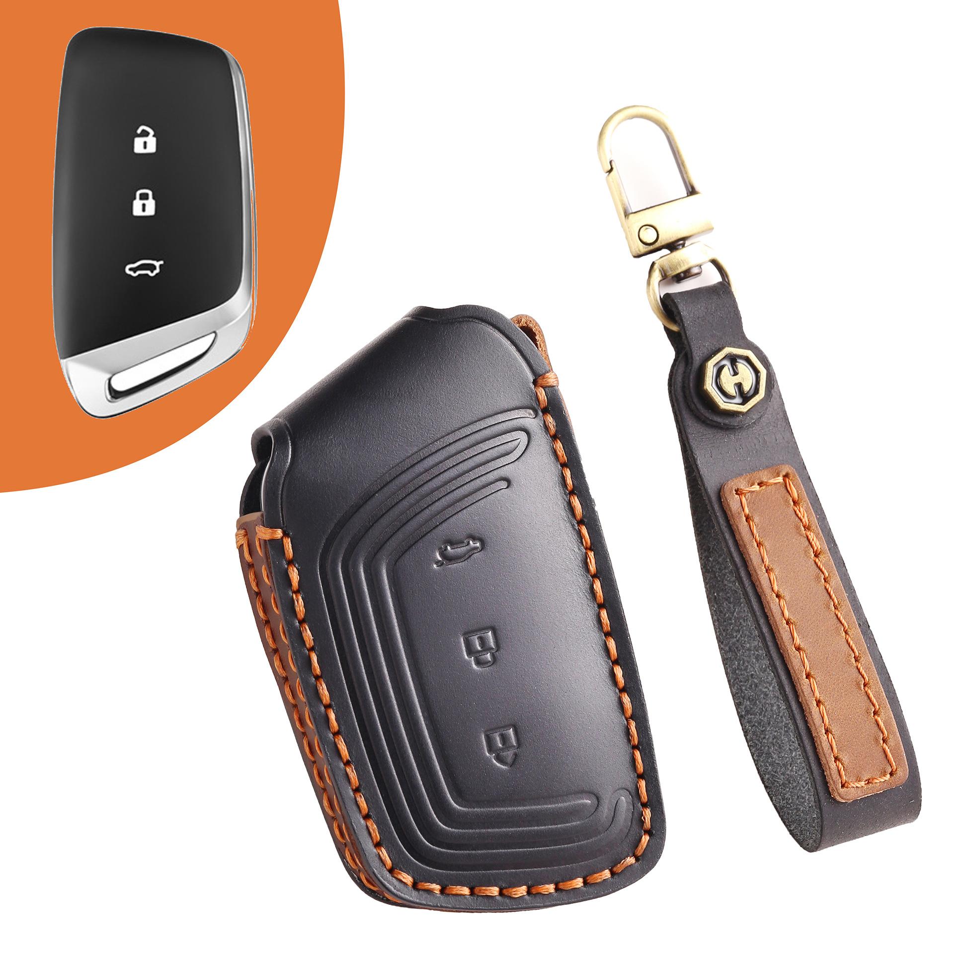 

Leather key cover is suitable for Baojun rs3 key bag rm5 rc6 rs5 rc5 key KiWi leather high-end. чёрный