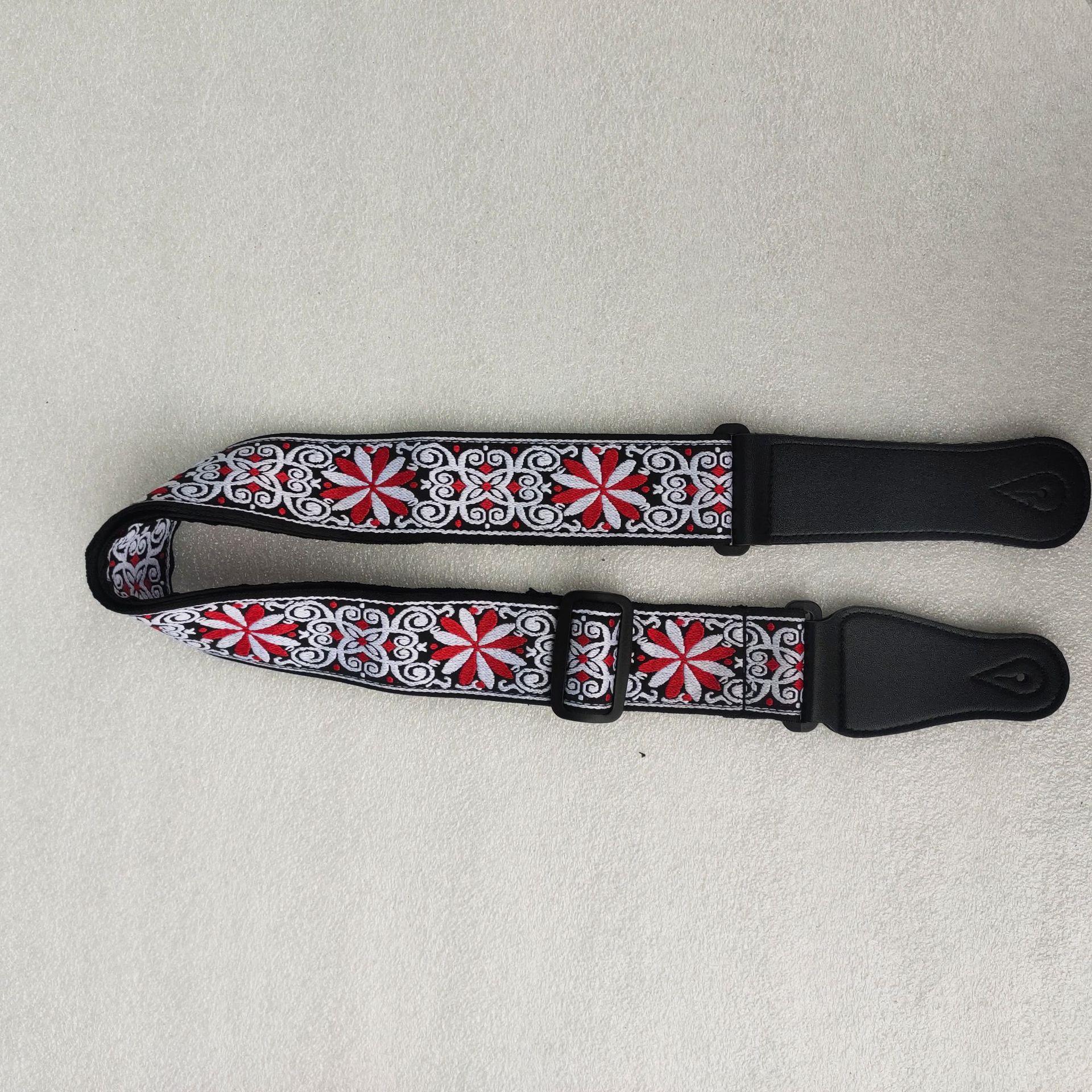 

1 шт. Розширений ремінь для акустичної гітари в етнічному стилі, шкіряна голова, регульований плечовий ремінь для гітари, аксесуари для бас-гітари