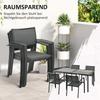 Five-Piece Casual Outdoor Dining Set, with Wood-Effect Table - Grey