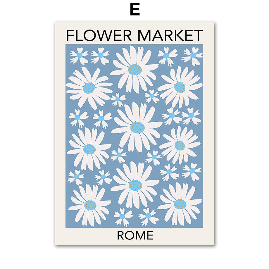 Abstract Line Striped Girl Art Print, Yayoi Kusama Canvas Painting, Flower Market Wall Pictures, Living Room, Home Decoration