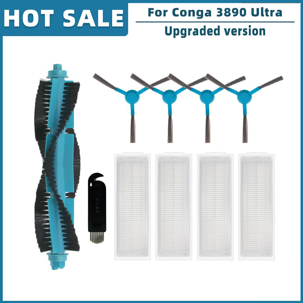 For Cecotec Conga 3890 Ultra Titanium Vital Robot Vacuum Spare Parts Accessories Main Side Brush Hepa Filter Mop Rag Brush Cover