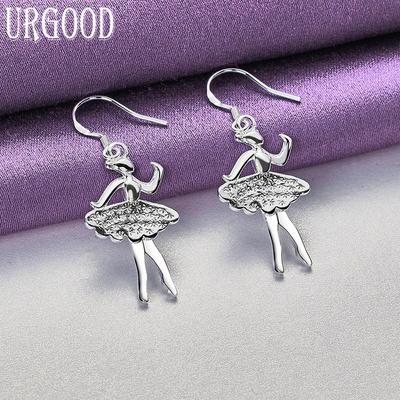925 Sterling Silber Ballett Tanz Tropfen Ohrringe Modeschmuck