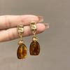 Maillard Geometric Butterfly Coffee Earrings For Women  Vintage Studs Personality Drop Earrings Luxury Designer Jewelry