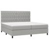 3142041 vidaXL Lit à sommier tapissier avec matelas Gris clair 200x200cm Tissu