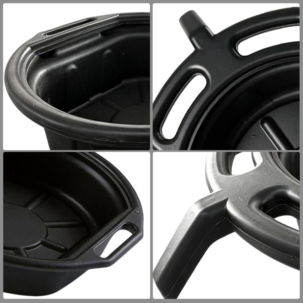 Large Coolant Drain Pans Chemical Resistant Design Plastic Anti Splash Oil Pans Anti Splash Baffles Large Spout for Easy Pouring