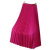 Women's Boho Satin Metallic Pleated Skirts Elastic High Waist Flowy A Line Skirt High Elastic Waist Pleated Chiffon Skirt Midi Swing A-line Skirts