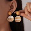 Vintage Resin Blend Flower Geometric Stud Earrings for Women Personality Flower Irregular Temperament Earrings Aesthetic Jewelry