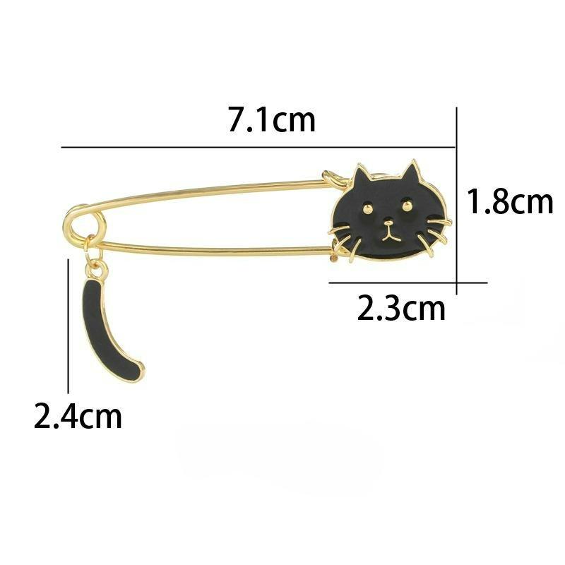 Mode Design Tröpfelöl Süße Katze Wedelt mit dem Schwanz Tier Brosche Zubehör Brosche Pin