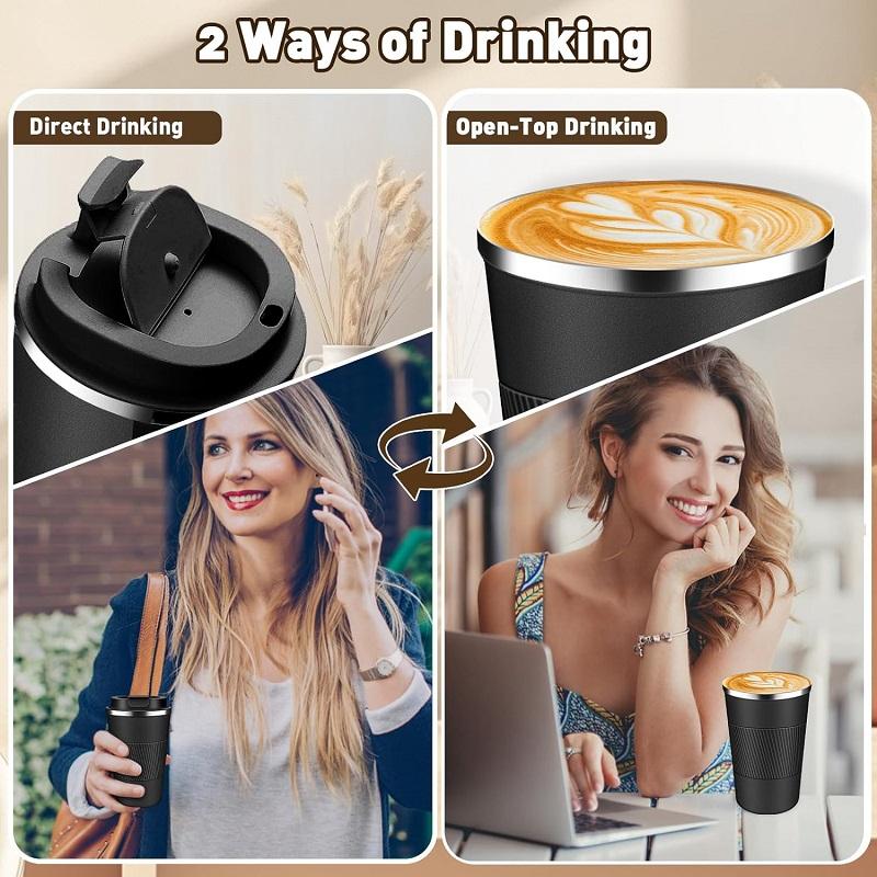 Stainless Steel Coffee Cup Thermal Mug Travel Leak Proof Thermal Bottle Tea Coffee Mug  Reusable Hot Cold Drinks Insulated Cup