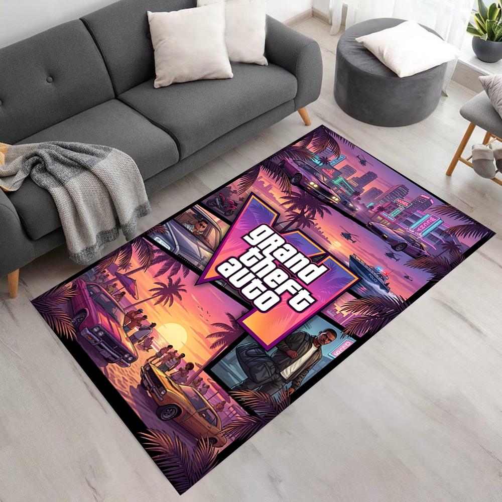 Grand Theft Auto Fußmatten Design für Flur Außenbereiche Schlafzimmer Eingangsbereich Rutschfester Teppich Büro Heimdekoration Spirituelles Geschenk