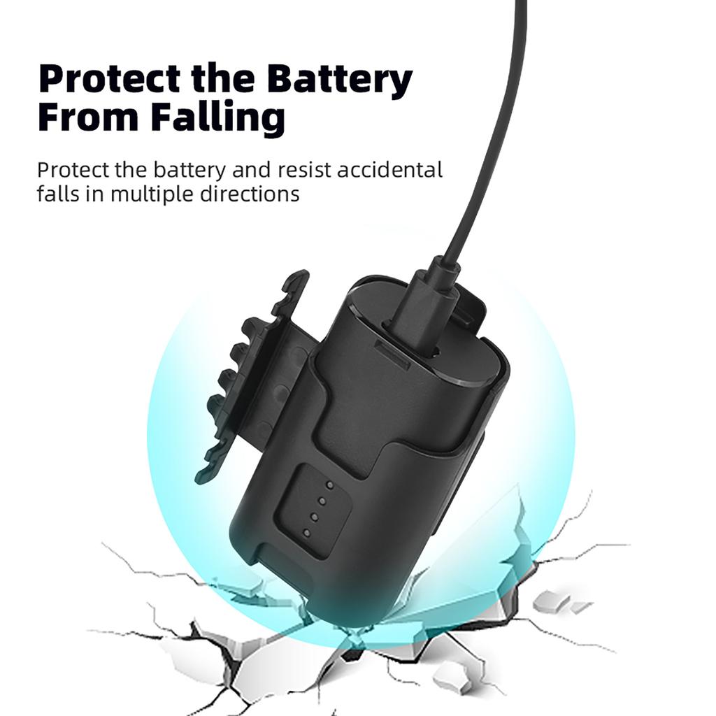 Battery Clip Holder with Charging Cable Head Strap for Avata Goggles2 Flights Power Cord Keep Power Supply Organized